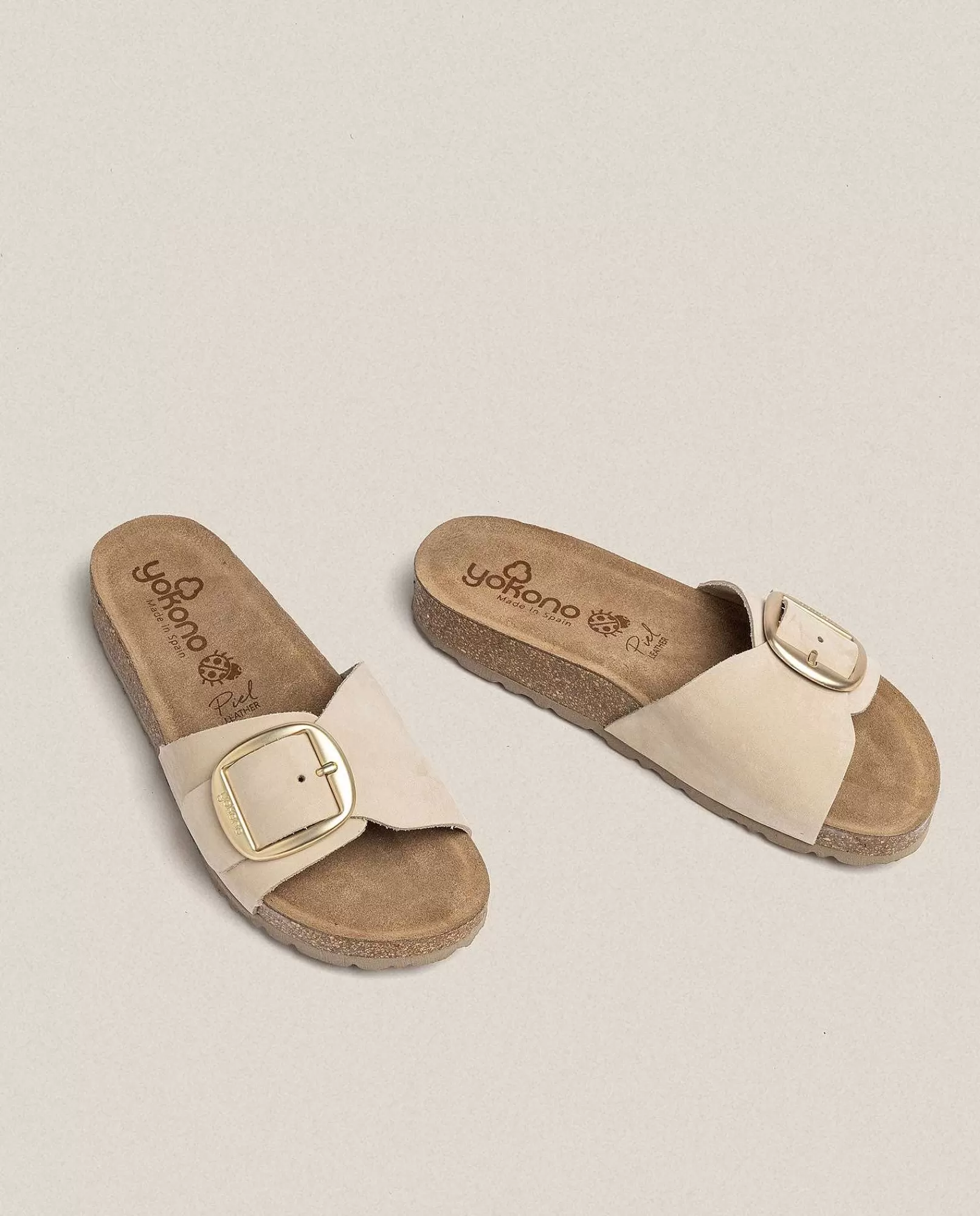 Mujer Yokono Sandalia Plana Jerba 114 Beige
